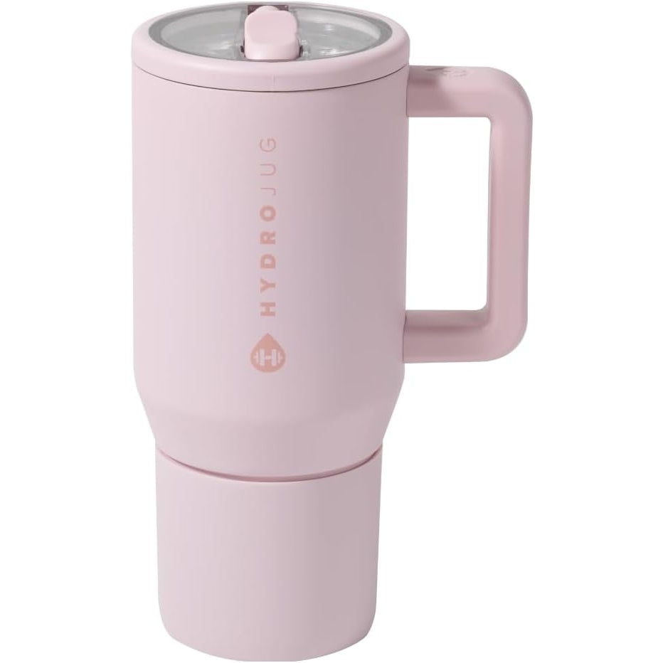 HydroJug Traveler - Modern 40 oz Tumbler with Handle & Simple Flip Straw - Car Cup Holder Friendly, Leak Resistant Water Bottle-Reusable Insulated Stainless Steel & Rubber Base - Gifts for Women & Men - Medaid International