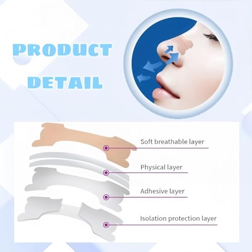 Dladhict - 50 Count Anti-Snore Nasal Strips for Better Breathing & Sleep Relief