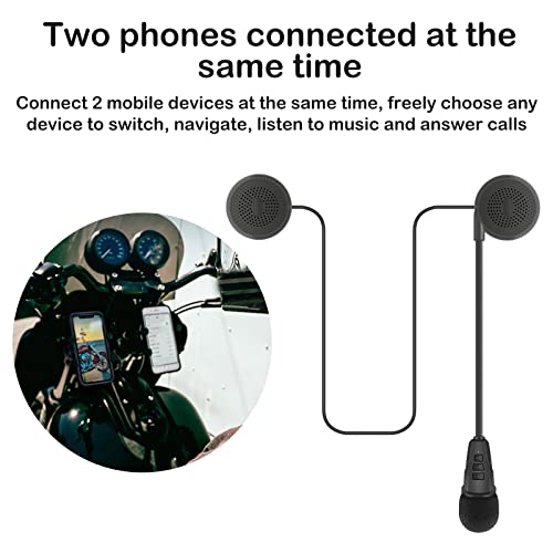 Obest - Bluetooth 5.0 Motorcycle Helmet Headphones, Hands-Free, Dual Connect