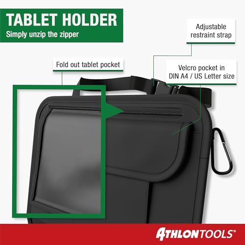 Athlon Tools - Car Seat Organizer with Tablet Holder, Reinforced Back & Pen Pocket