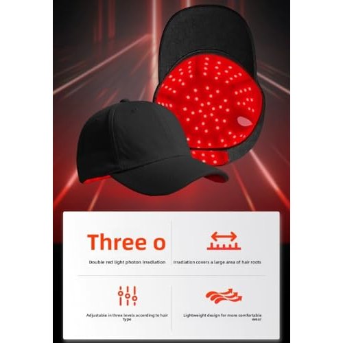 Red Light Hair Growth Cap A phototherapy cap designed to stimulate hair follicles, this portable hair care device features 100 LED lights for comprehensive coverage. Black - Medaid International