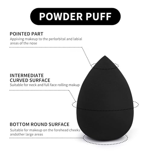 8 Pcs Makeup Sponge Set Perfect for Blending Liquid, Cream, and Powder – Beauty for Flawless Application, Black - Medaid International