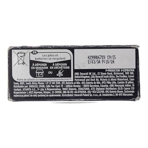 DURACELL CR123 (10 Pack) High Power Lithium Battery 3V (CR123A / CR17345) – Long life guarantee – For Cameras, Flashlights, Smoke Detectors, Small Devices – 10–Year Storage Guarantee - Leak Prevention - Medaid International