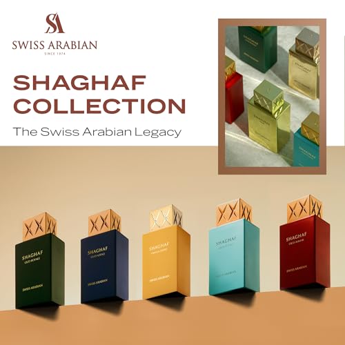 Swiss Arabian Shaghaf Oud Elixir Oud, Gourmand, Amber Fragrance - Notes of Saffron - Perfume for Women and Men - 2.5 oz EDP Spray - Medaid International