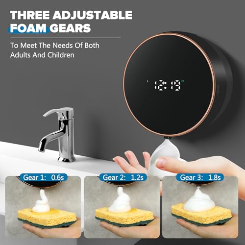 Monstake - Touchless Wall-Mounted Foam Soap Dispenser, Rechargeable & Modern Design