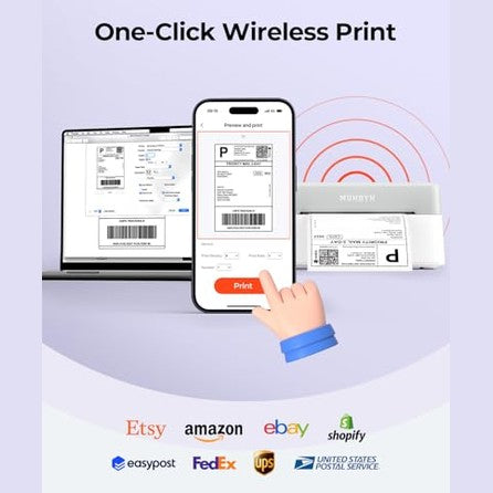 MUNBYN - Bluetooth 4x6 Thermal Shipping Label Printer for Small Business