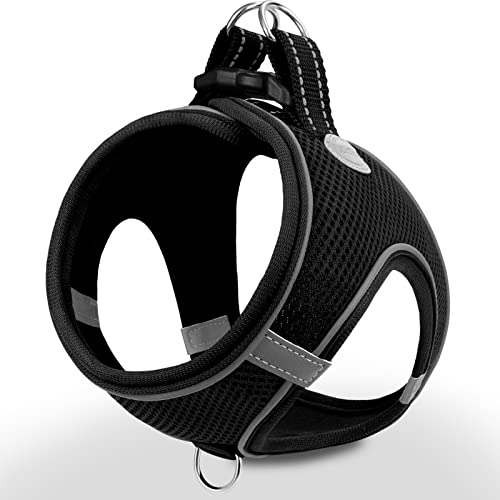 Joytale - Breathable Mesh Step-in Dog Harness, Reflective, Soft Padded, Black L