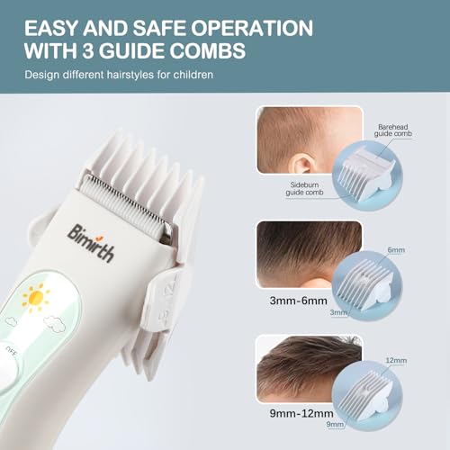 Bimirth - Silent Baby Hair Clipper, Cordless, USB Rechargeable, Waterproof
