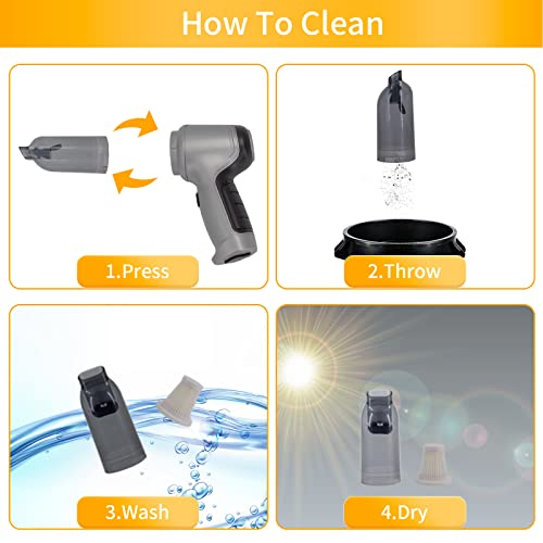 HamBear - Cordless Handheld Car Vacuum with 13500Pa Suction, 2-in-1 Dust Buster