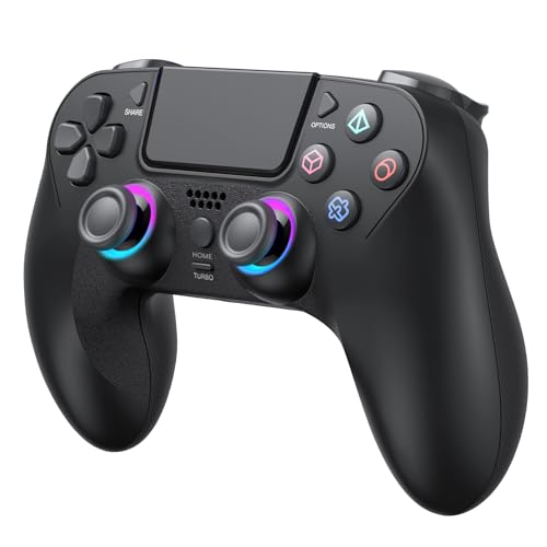 Varkda - Wireless PS4 Controller with Dual Vibration, RGB LED, Audio Jack