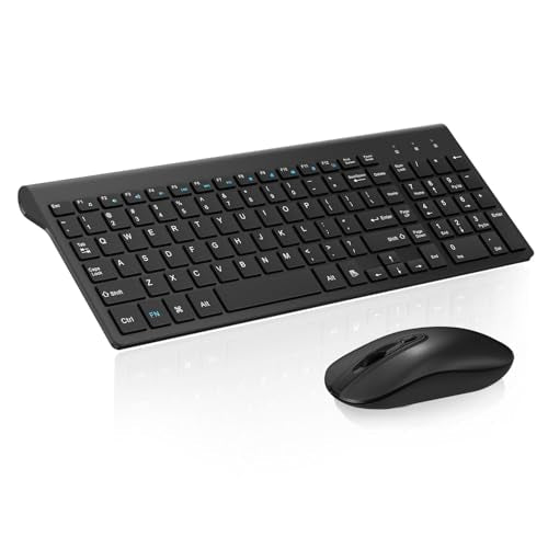 Cimetech - EasyTyping KF10 Wireless Keyboard & Mouse Combo, Silent Keys, Ultra Slim Design