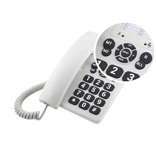 Spc - Original Corded Phone with Large Keys, 3 Direct Memories, High Ringer Volume