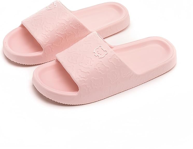TERRIFI Unisex Bathroom Shower Anti-slip Lightweight Slipper,Sandals Slipper for Women and Men,Indoor Slippers, Bathroom Pool Non-Slip or Home Pool Dorm Spa Beach and Travel, Size 36-37, Pink