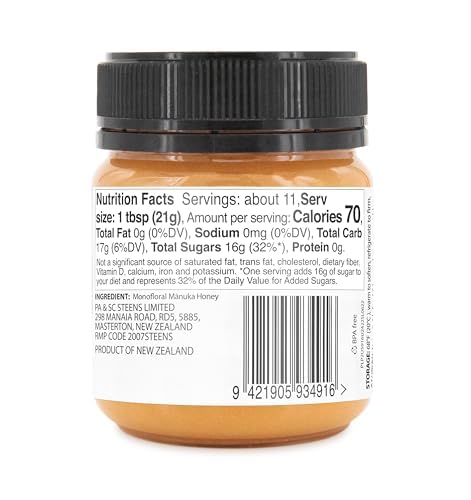 Steens Manuka Honey - UMF 24+ and MGO 1122+ - Pure & Raw 100% Certified Manuka Honey - Bottled and Sealed in New Zealand - 7.9 oz - Medaid International