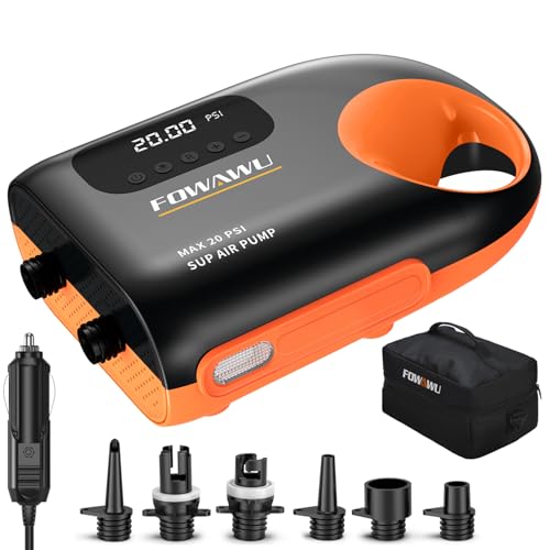 Fowawu - 20 PSI Intelligent Dual Stage SUP Pump with Auto-Off & 12V Car Connector