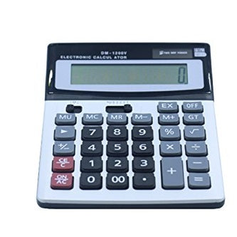 Fuyufu - 12-Digit Desktop Calculator with Dual Power, Solar & AA Battery