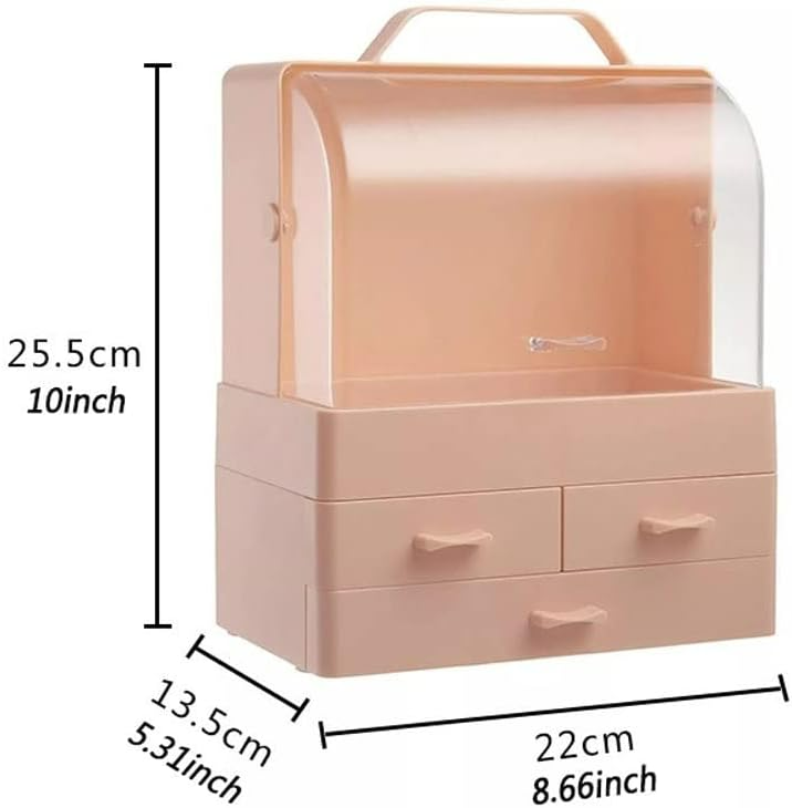Makeup Organiser, Portable Skin Care Display Case with 3 Drawer - Medaid International