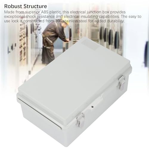 175x275x110mm ABS Plastic Electrical Junction Box Weatherproof Dustproof Enclosure with Hinged Cover Mounting Plate Wall Brackets for Projects Sprinkler Control - Medaid International