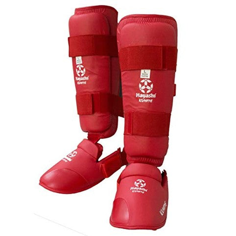 Hayashi - Durable Karate Shin and Instep Guards with Strong Velcro Fasteners