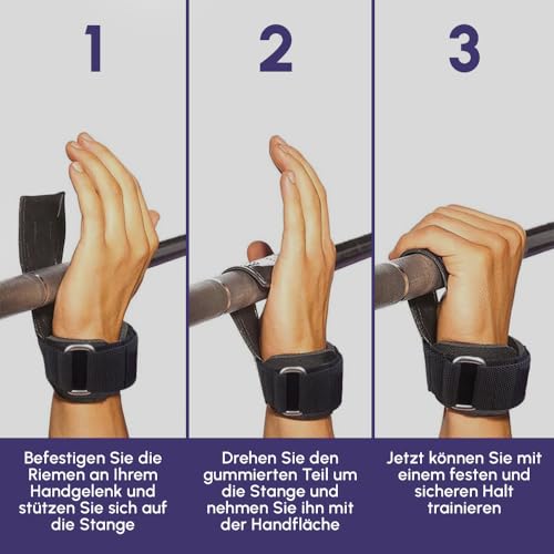 ListHen - Gym Wrist Straps for Weightlifting, Powerlifting & Bodybuilding