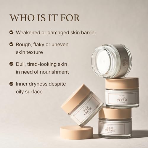 I'm from Rice Cream 1.76 Ounce, Rice Bran Essence with Ceramide, Glowing Look, Improves Moisture Skin Barrier, Deep Nourishment, Smooths and Evens Skin Tone, K-Beauty - Medaid International