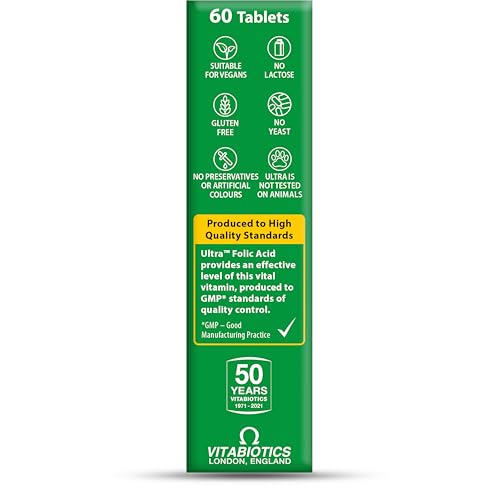 Vitabiotics Ultra Folic Acid 400ug with Vitamin B12. 60 Tablets - Medaid International