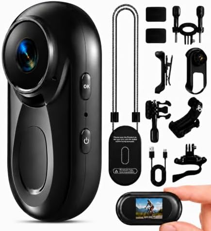 Mini Body Camera 1080P, 512G Thumb Action Camera with Magnetic & 360° Clip|B0HFRTKH29