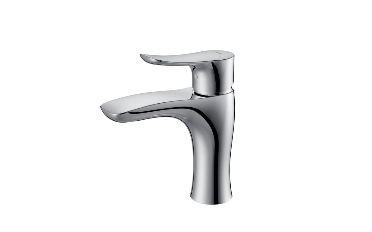 JOMOO Bathroom Mixer, Single-Lever Water-Saving Basin Mixer, Cold & Hot Water Bathroom Faucet Lavatory Vanity Faucet Modern RV Faucet Deck Mount,Chrome