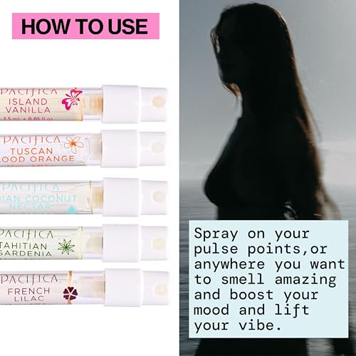 Pacifica Beauty, Wanderlust Spray Perfume Trial Set, Island Vanilla, 5 Scents, Fragrance Sampler Gift Set, Natural & Essential Oils, Clean, Vegan & Cruelty Free - Medaid International