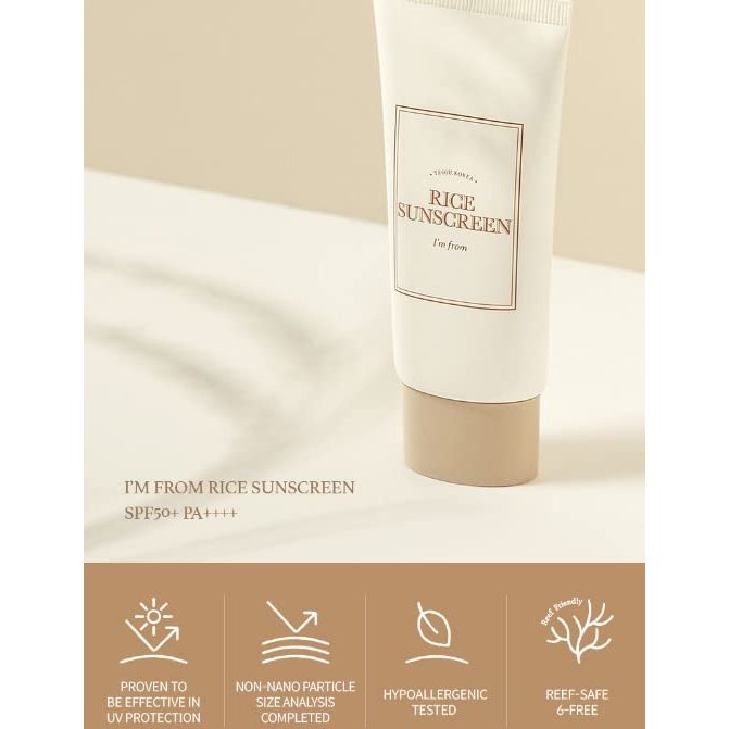 [I'm from] Rice Sunscreen 50ml, Physical, rice extract 41%, Non-nano zinc oxide, Reef friendly, skin sun protection - Medaid International