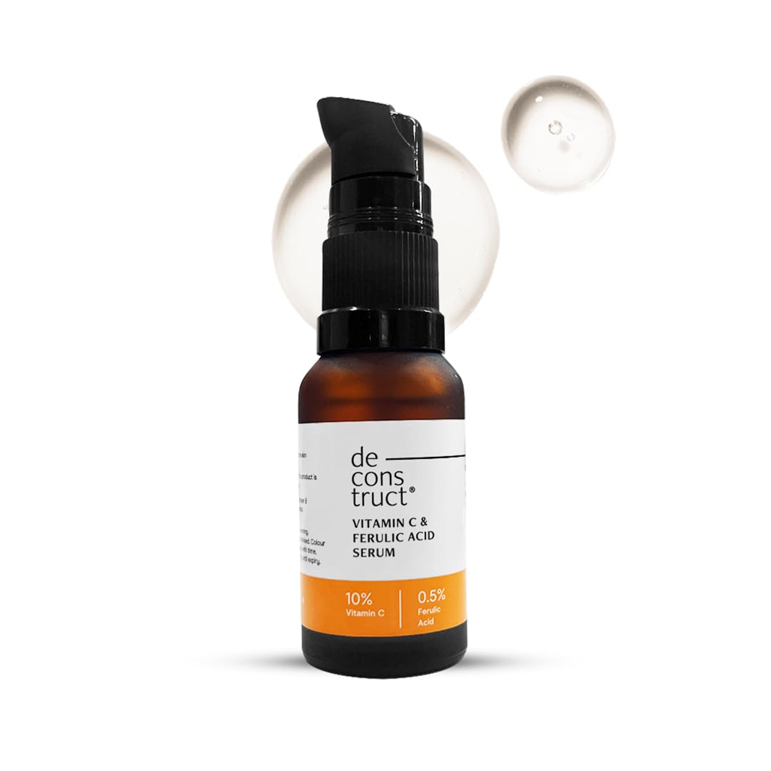 Deconstruct 10% Vitamin C Serum | Non-Irritating & Non-Sticky | Tested for Oily, Sensitive Skin | Beginner-Friendly| Brightens Dull Skin, Evens Tone | No Purging | With 0.5% Ferulic Acid| 20ml - Medaid International