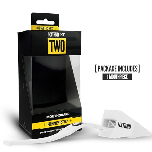 Nxtrnd Two Football Mouth Guard, Football Mouthpiece with Strap, Fits Adult & Youth (White)|B09B1C7RDH