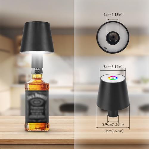 Chenben - Black Aluminium LED Bottle Light, 7.5W, RGB Dimmable, IP54 Water Resistant