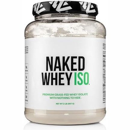 NAKED Whey Isolate Protein - Only 2 Ingredients, 30g Grass-Fed Protein, Zero Carb, Unflavored, Undenatured, Non-GMO, No Soy, Gluten-Free, No Preservatives - 28 Servings|B0DJ3KYNQ5