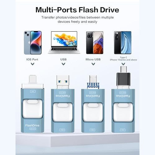 Zarmst - 128GB iPhone Photo Stick with High-Speed USB Transfer & External Storage