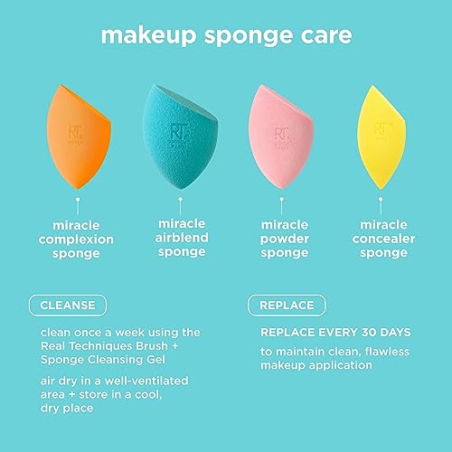 Real Techniques Miracle Airblend Sponge, Matte Makeup Blending Sponge, For Liquid, Cream, & Powder Products, Offers Medium To Full Coverage, Foundation Sponge, Latex-Free Foam, 1 Count - Medaid International