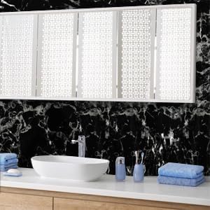 Arthome Black Marble Contact Paper, Peel and Stick Black Paper, Self Adhesive Wallpaper (Black Sliver, 15.7"x120") - Medaid International