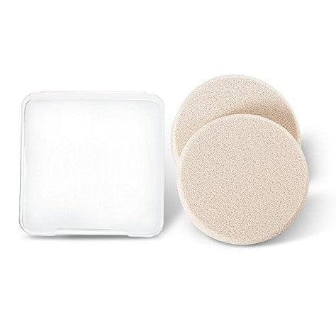 OWLFAVO 2pcs Round Makeup Sponges with 1 Travel Case, Beauty Face Primer Compact Powder Puff, Blender Sponge Replacement for Cosmetic Flawless Foundation, Sensitive and All Skin Types - Medaid International