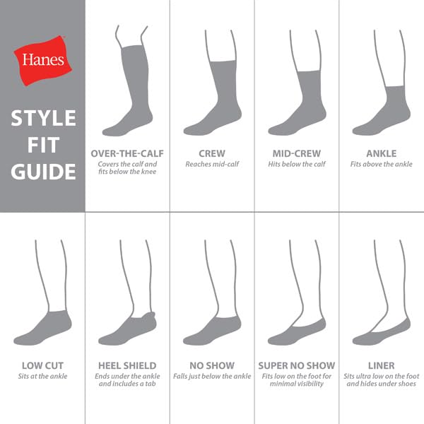 Hanes mens Double Tough Crew Socks, 12-Pair Pack fashion liner socks, White/ Grey Foot Bottom, 12-14 US - Medaid International