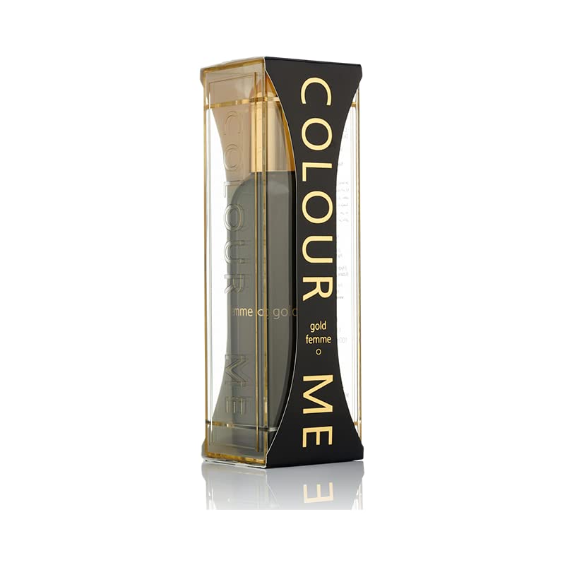 COLOUR ME Milton-Lloyd Gold Femme - Eau de Parfum - Jasmine, Rose Perfume for Women - Oriental Fruity - Long Lasting Perfume for Women - 3.4 oz - Medaid International