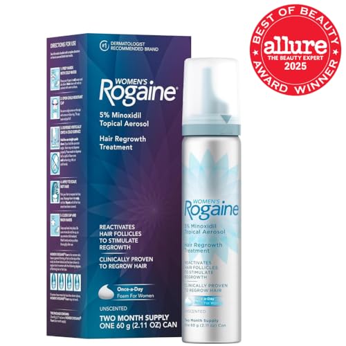 Rogaine 5% Minoxidil Foam, Topical Once-A-Day Hair Loss Treatment for Women to Regrow Fuller, Thicker Hair, Unscented, 2-Month Supply, 2.11 oz - Medaid International