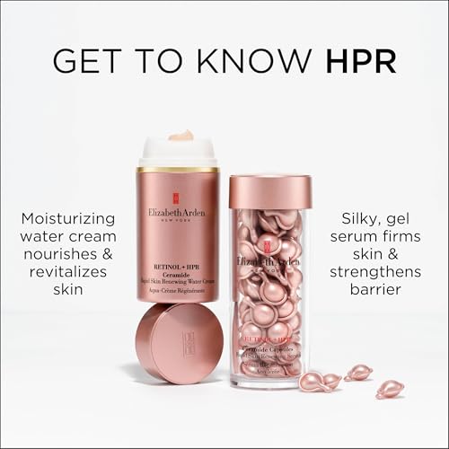 Elizabeth Arden Retinol + HPR Ceramide Rapid Skin Renewing Anti-Aging Face Serum Capsules, Fine Lines & Wrinkles Treatment with Peptides, Vitamin E, & Niacinamide, 60 Count - Medaid International