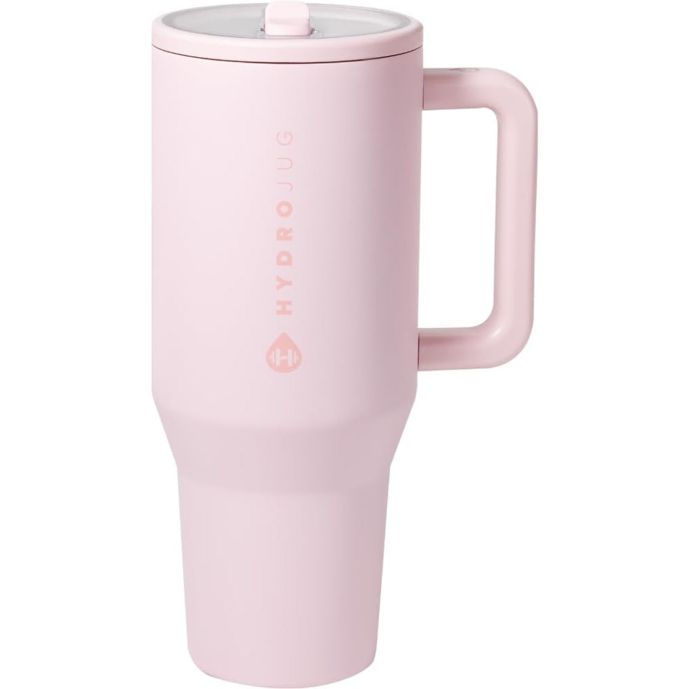 HydroJug Traveler - Modern 40 oz Tumbler with Handle & Simple Flip Straw - Car Cup Holder Friendly, Leak Resistant Water Bottle-Reusable Insulated Stainless Steel & Rubber Base - Gifts for Women & Men - Medaid International