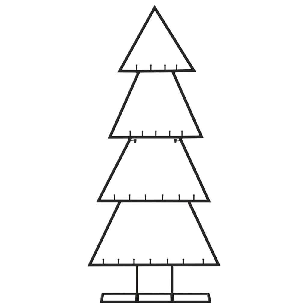 vidaXL Metal Christmas Tree Black Powder-Coated Steel Medium Hooks - Medaid International