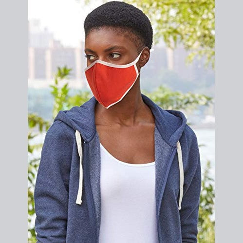 Quality Durables Unisex-Adult's 4-Pack Knit Washable Reusable Face Mask with Elastic Ear Loop, Grey/Orange/Olive/Light Blue, Small/Medium - Medaid International