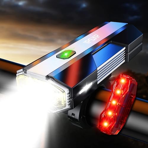Ipsxp - 8500 Lumens Bike Lights, 12+ Hours Runtime, IPX6 Waterproof, USB Rechargeable
