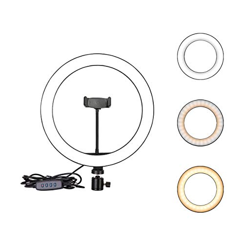 Oebld - Dimmable 10" Ring Light with 3 Modes & 10 Brightness Levels for Streaming
