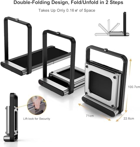 KINGSMITH Double fold Running Walking Pad NFC enabled smart sensors with integral aluminum alloy frame structure Speed 0.5 12 Km/H Walking In The Office, Gray, TRX21F, WalkingPad Treadmill X21|B07SSYX2WF