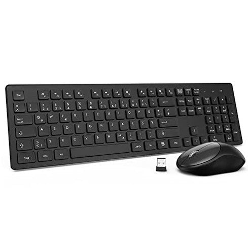 TedGem - Wireless Ergonomic Keyboard & Mouse Set, 2.4G, 105 Keys for PC & Mac