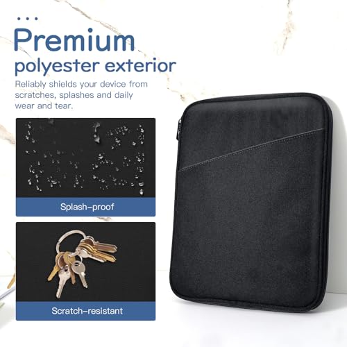 Dadanism - 9-11 Inch Tablet Sleeve Bag, Fits iPad 11th Gen, Galaxy Tab A9+, Durable Black Design